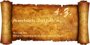 Auerbach Zoltán névjegykártya