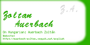 zoltan auerbach business card