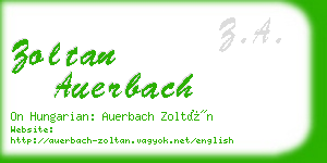 zoltan auerbach business card